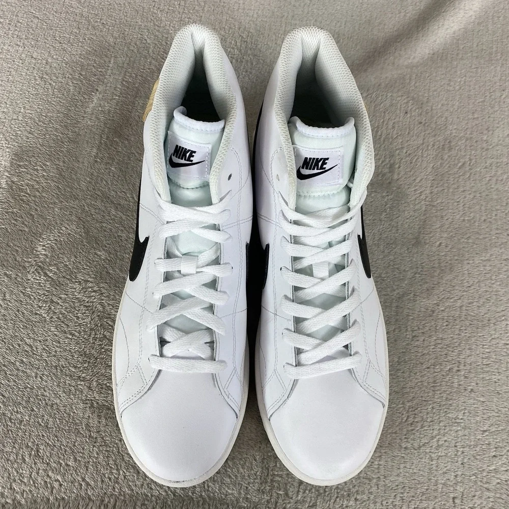 Nike Court Royale 2 Mid Leather Mens Size 10 Onyx White Black CQ9179-100 NEW